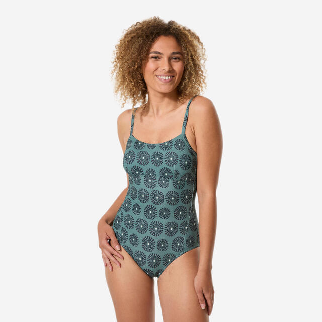 Maillot de bain 1 pièce surf femme, Cloe Sunny kaki