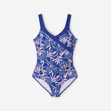 Купальник суцільний жіночий Claris для аквафітнесу синій з принтом