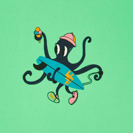 Футболка дитяча 100 для серфінгу з УФ-захистом зелена