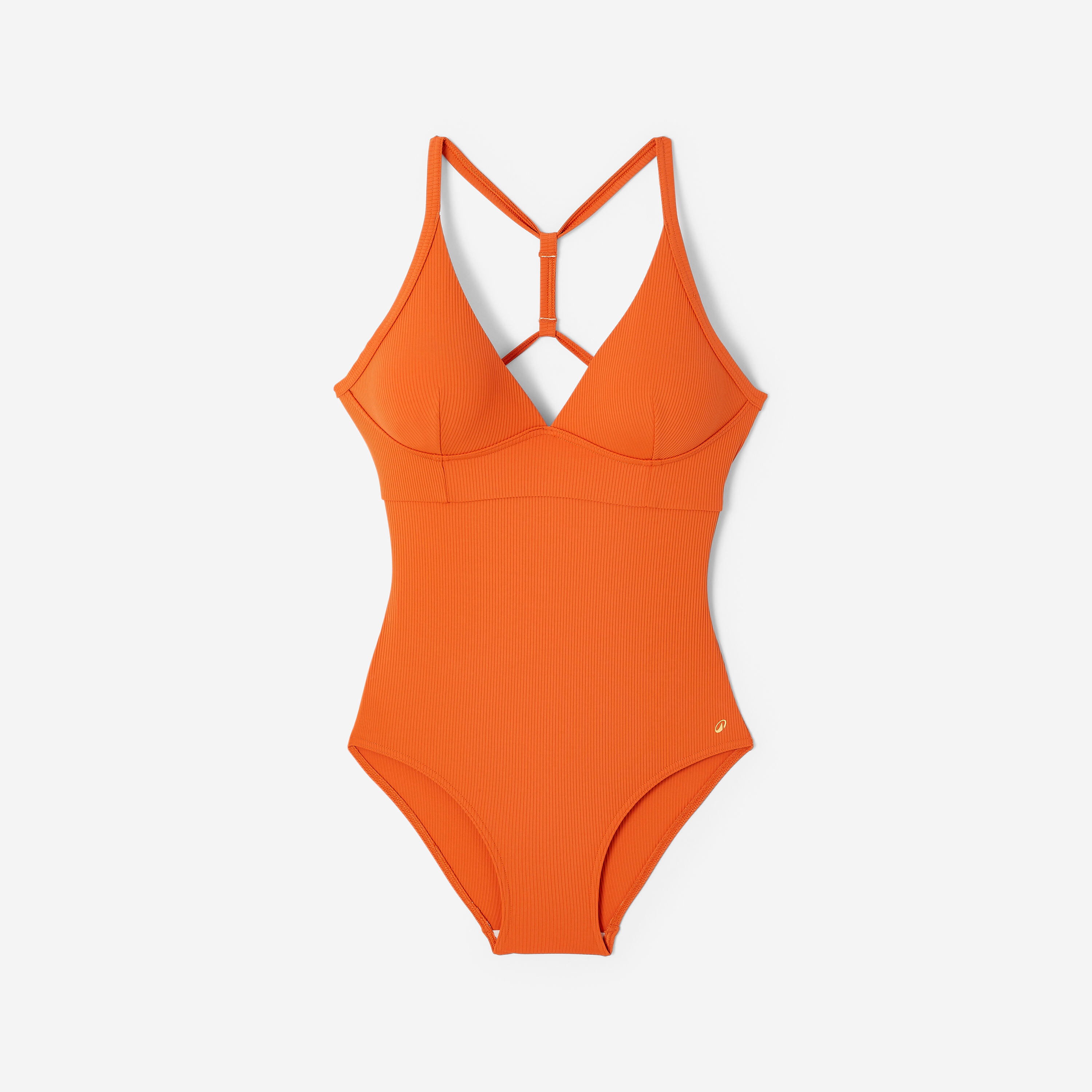 Maillot de bain 1 pièce texturé surf femme, Bea Simi terracotta 8/10
