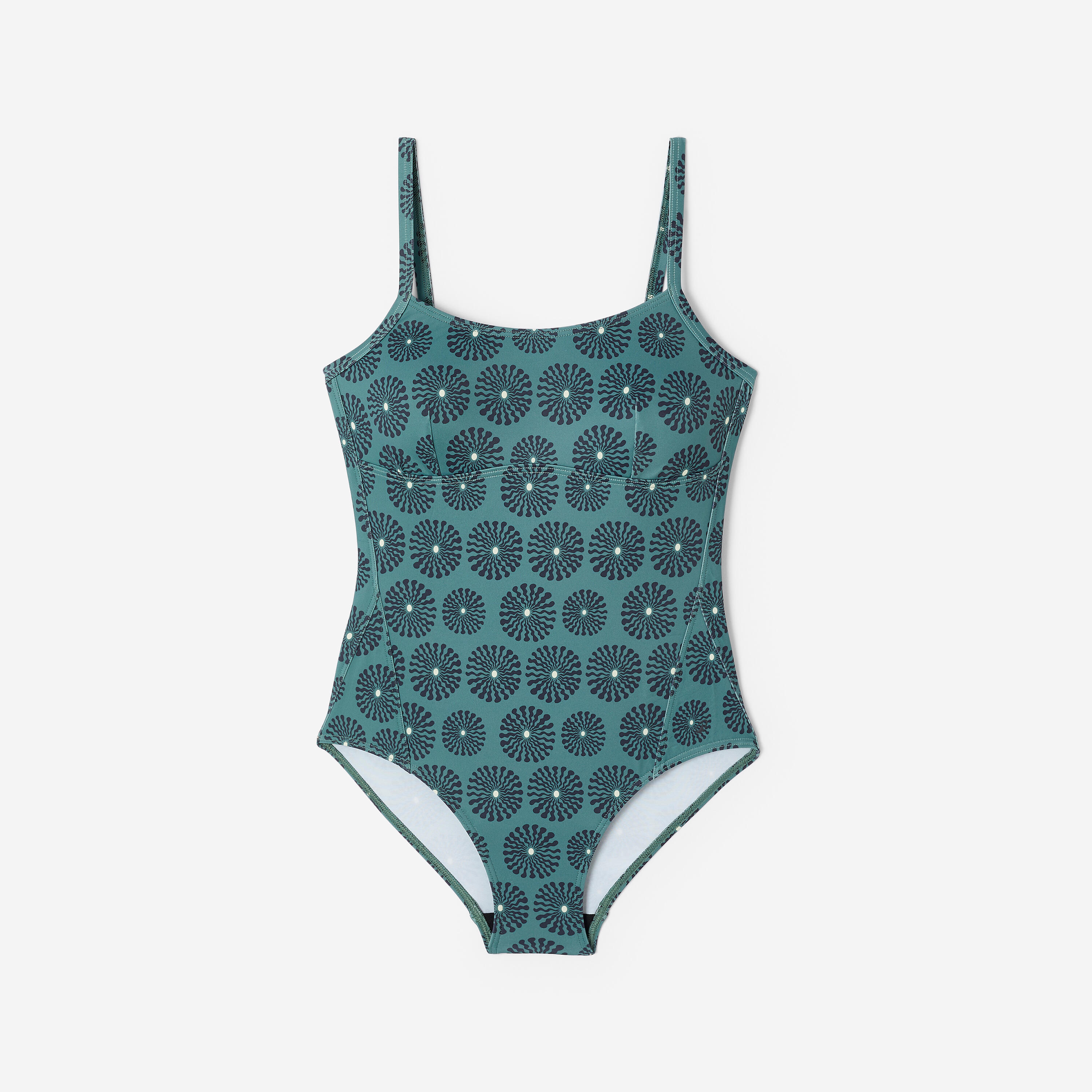 Maillot de bain 1 pièce surf femme, Cloe Sunny kaki 7/9
