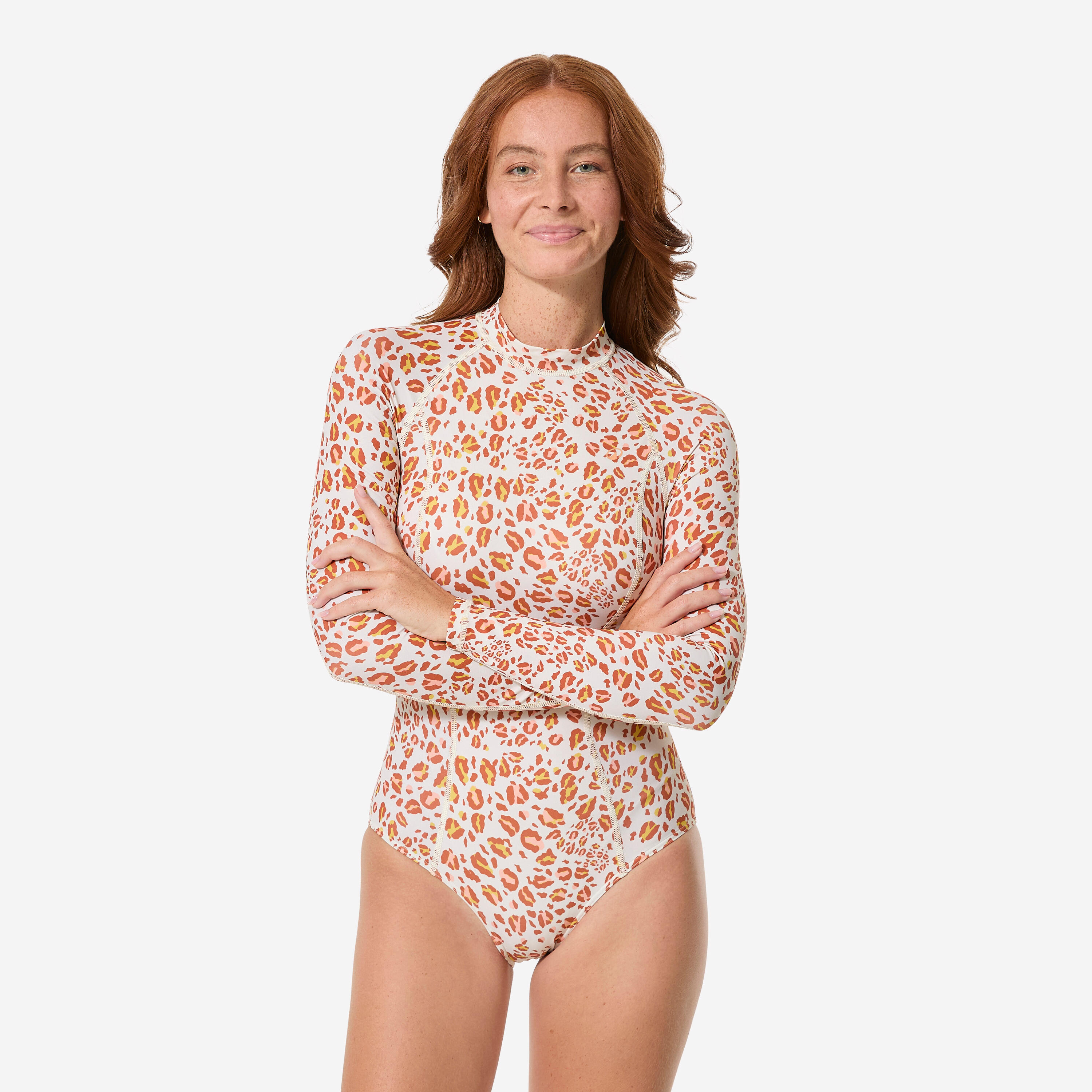 Decathlon Badeanzug langarm Damen Dani Graou beige