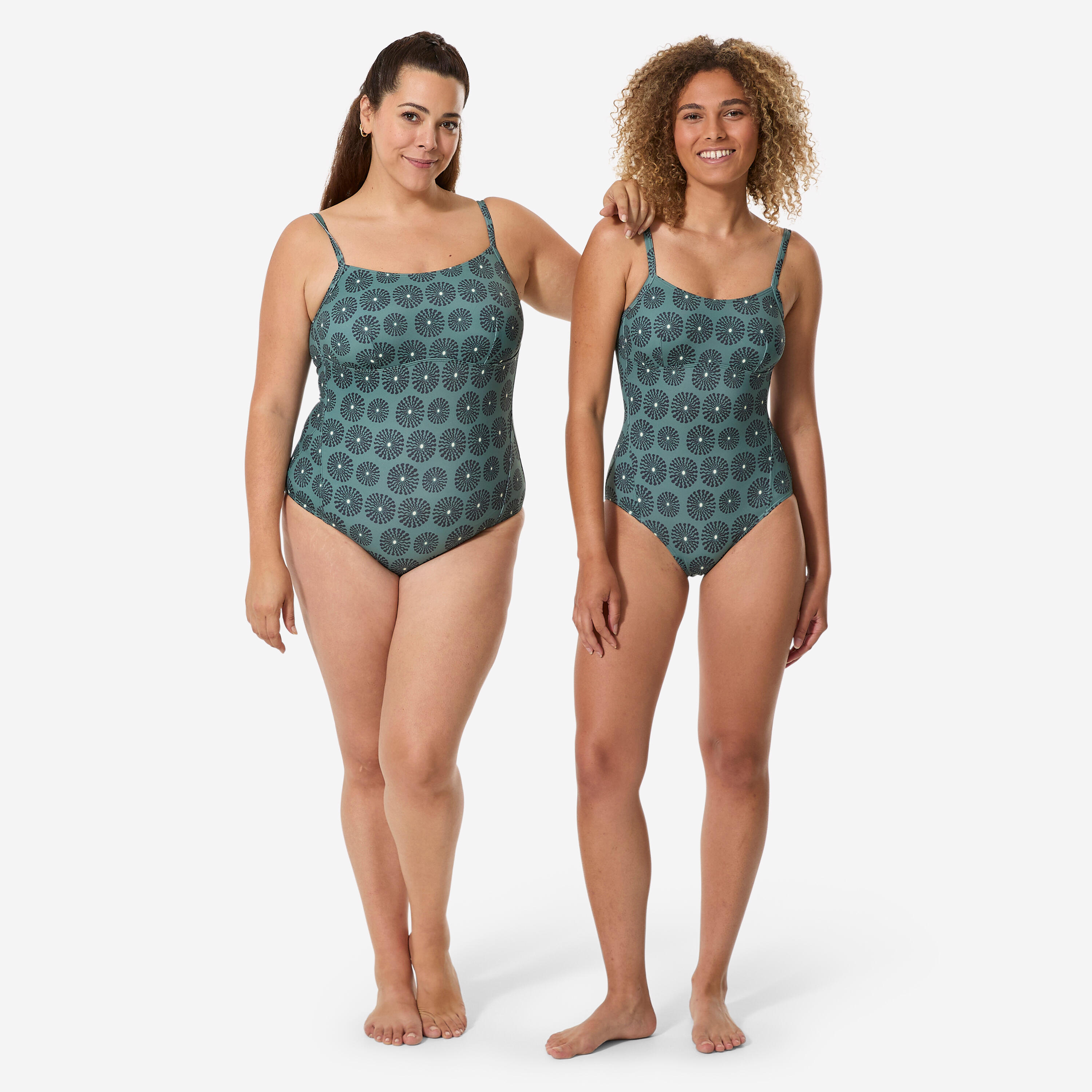 Maillot de bain 1 pièce surf femme, Cloe Sunny kaki 2/9