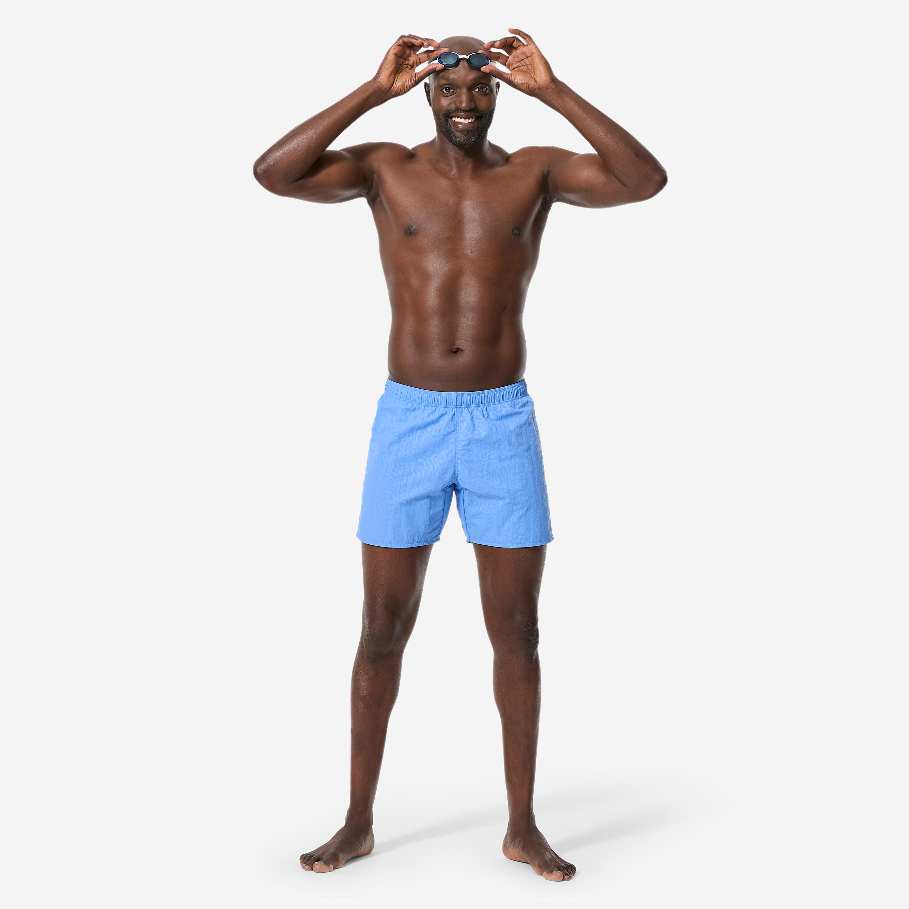 Calções de banho de natação homem, Basic all ond azul 3/11