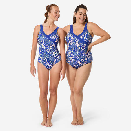 Купальник суцільний жіночий Claris для аквафітнесу синій з принтом