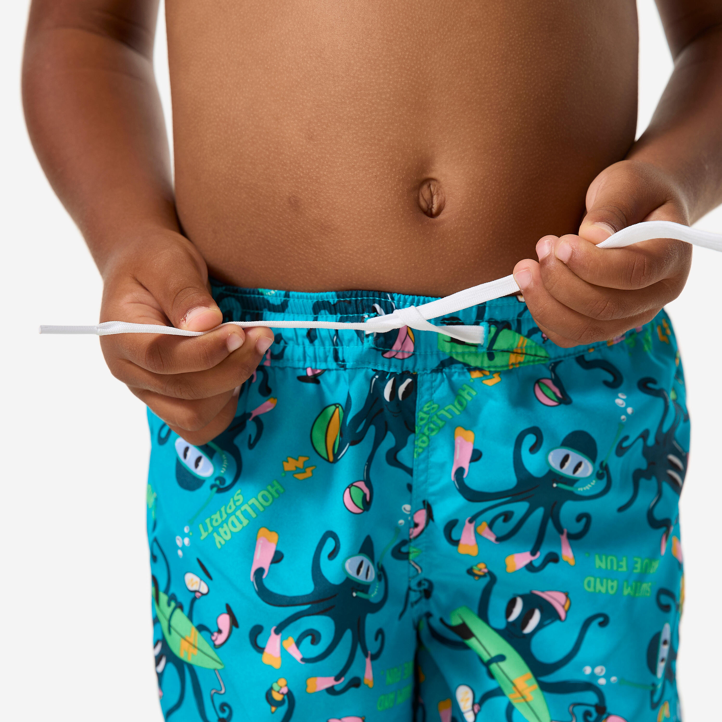 Short de bain surf enfant, 100 Fun turquoise 5/9