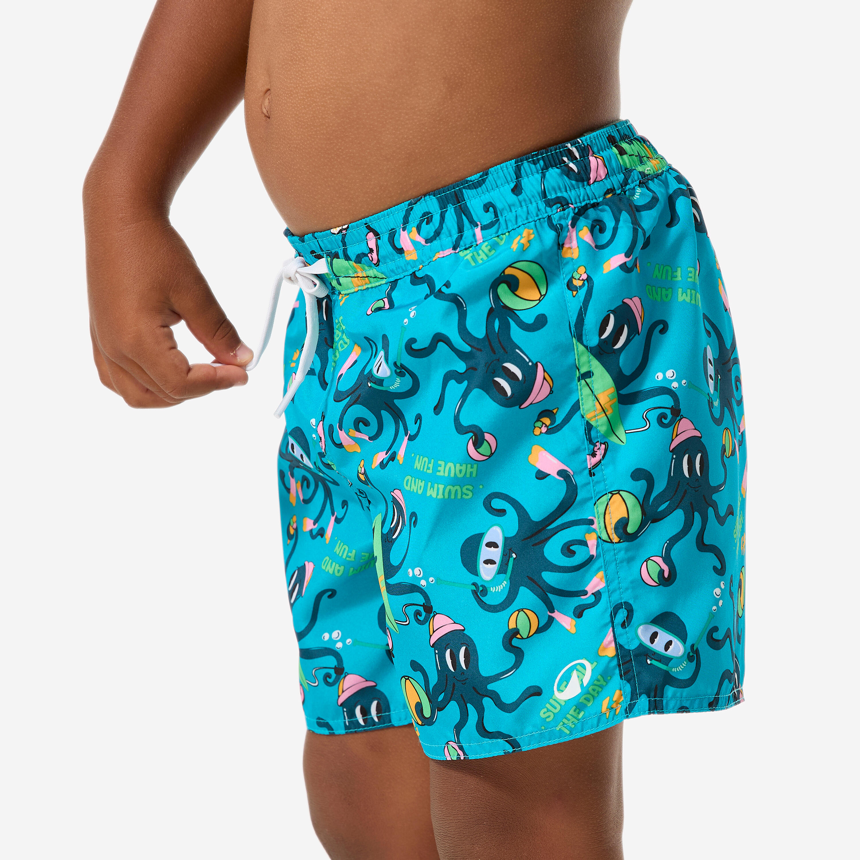 Short de bain surf enfant, 100 Fun turquoise 4/9