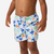 Short de bain surf enfant, 100 Palm blanc motif palmiers