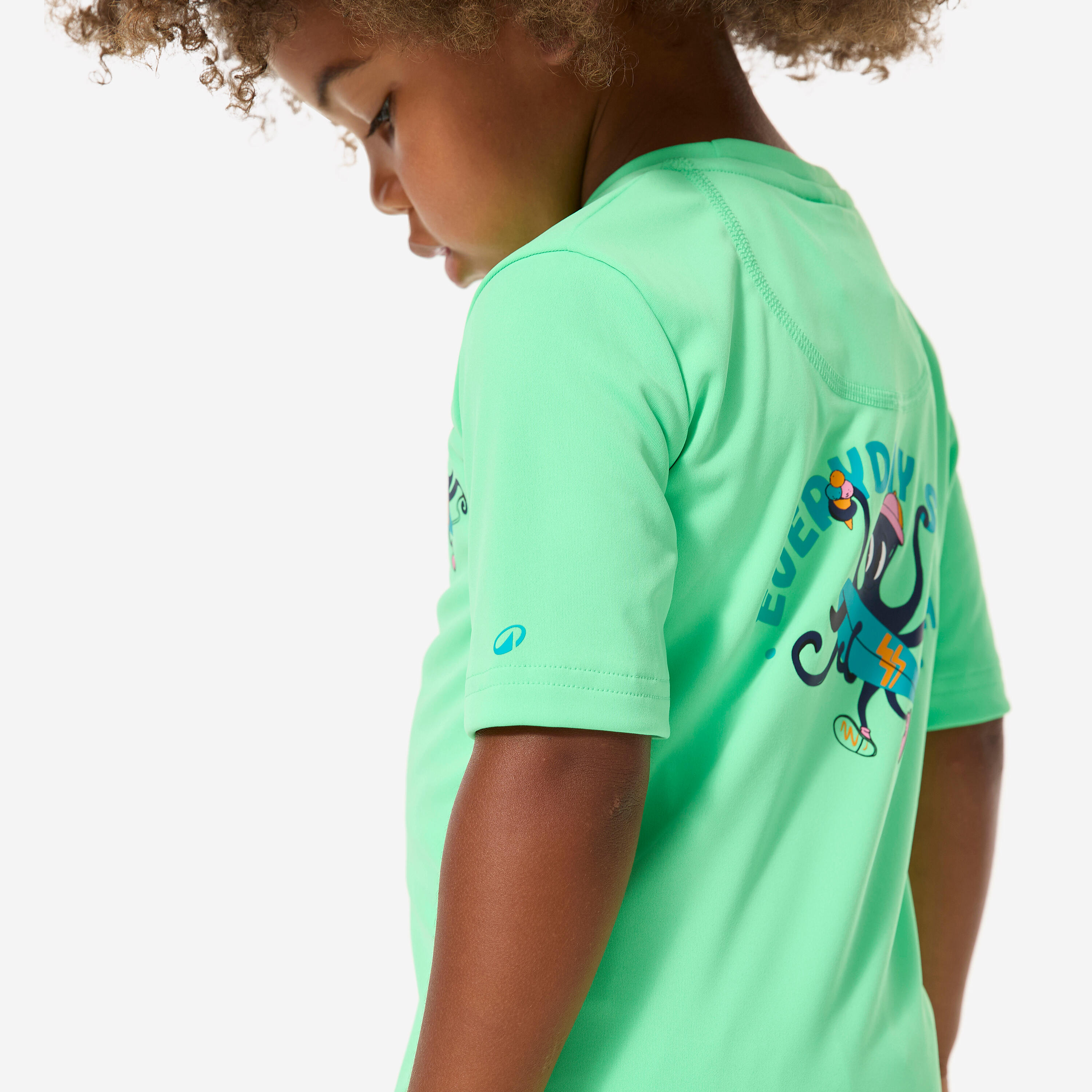 Kids’ Short-Sleeved Surfing Rash Guard, 100 - DECATHLON