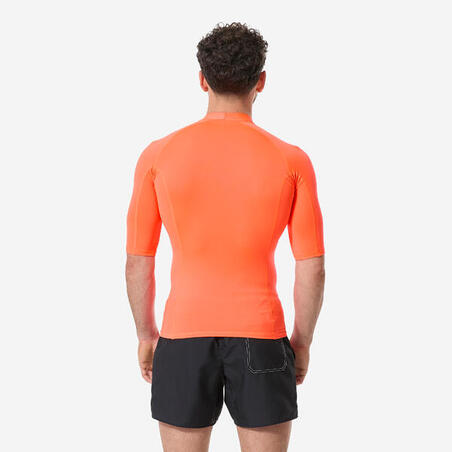 Футболка сонцезахисна чоловіча 100 для серфінгу помаранчева