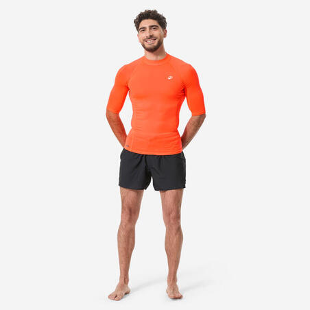 Футболка сонцезахисна чоловіча 100 для серфінгу помаранчева