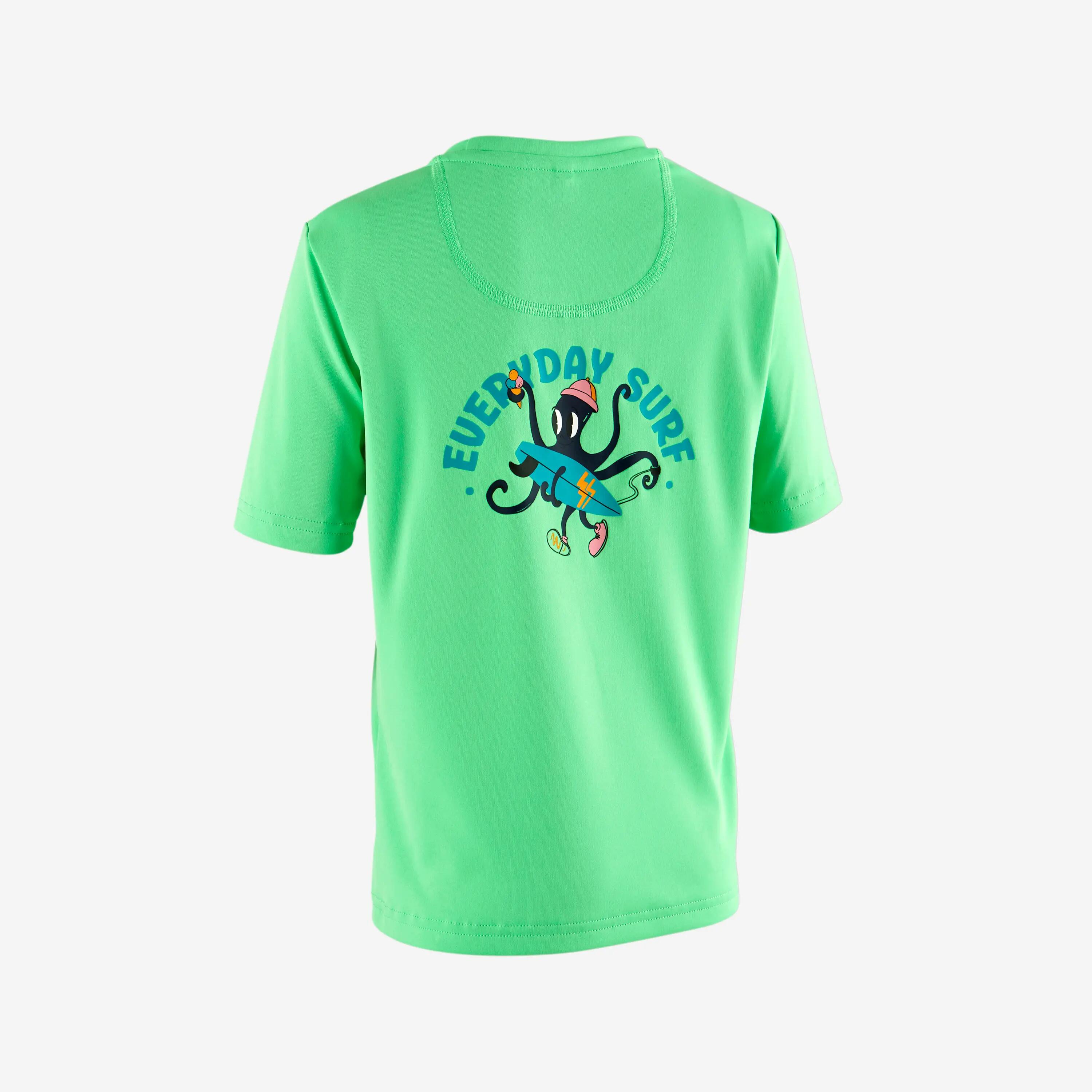T-shirt anti UV surf enfant - 100 Poulpy vert 11/17