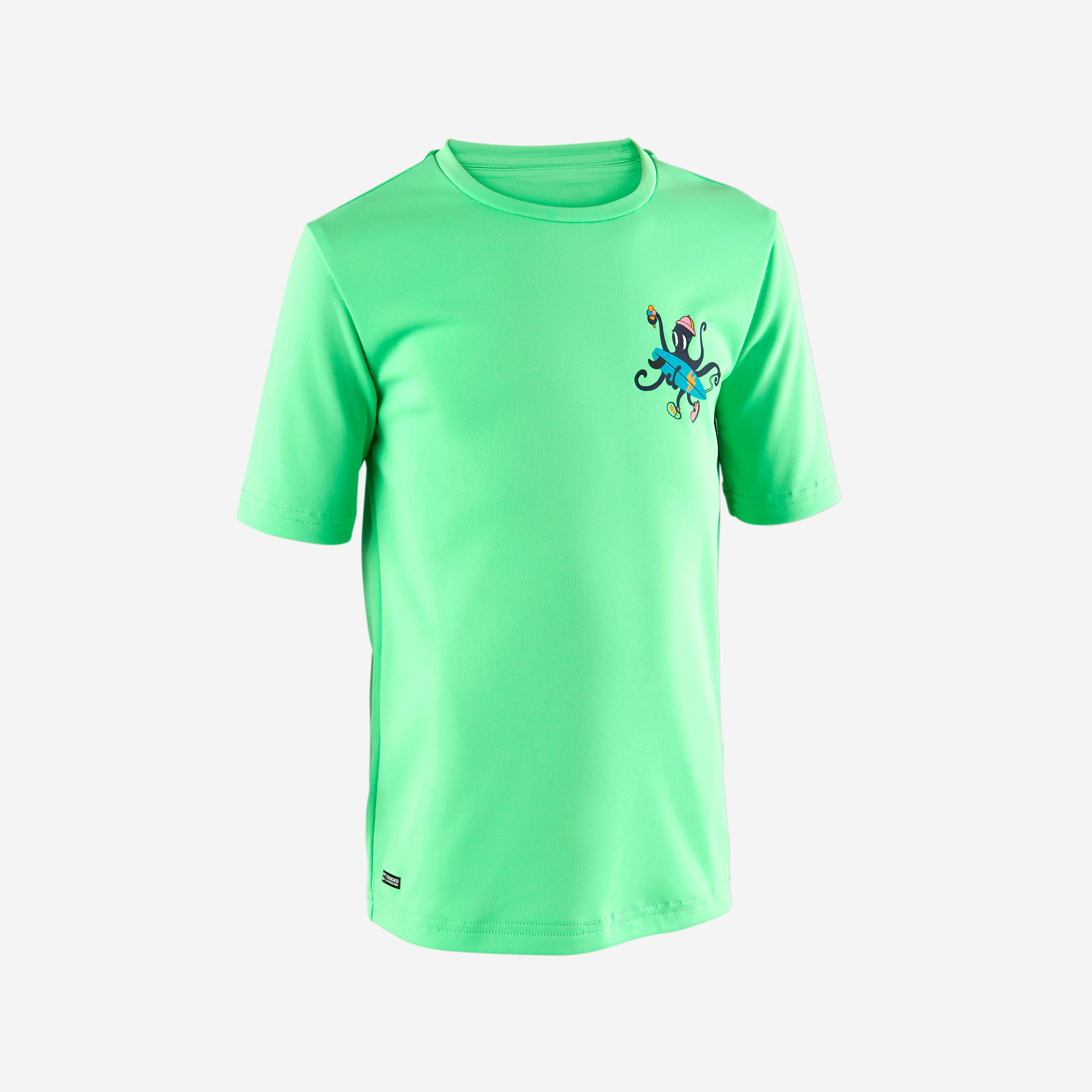 Kids’ Short-Sleeved Surfing Rash Guard, 100 - DECATHLON