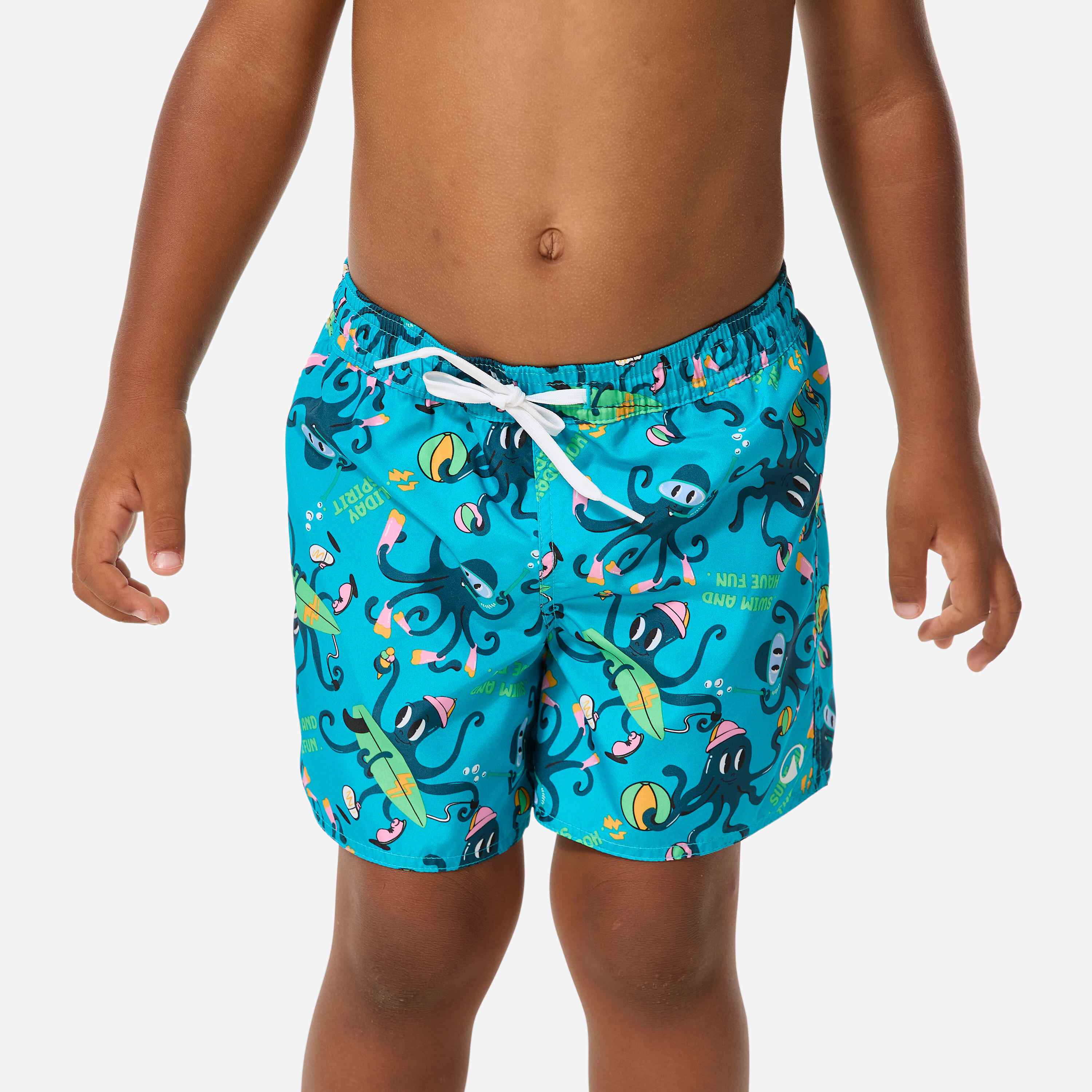 Kid’s boardshorts, 100 Fun turquoise