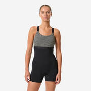 Costum de baie întreg Aquagym Aquabile Shorty Elea Sono Negru-Bej Damă