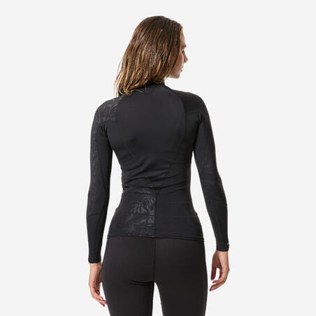 Футболка сонцезахисна жіноча 900 Lou для серфінгу з довгими рукавами чорна