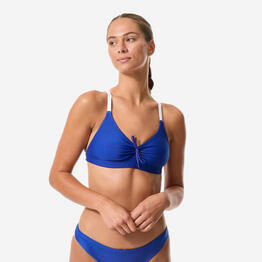 Haut de maillot brassière natation femme, Jana bleu
