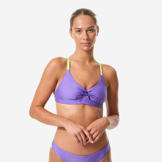 Haut de maillot brassière natation femme, Jana violet