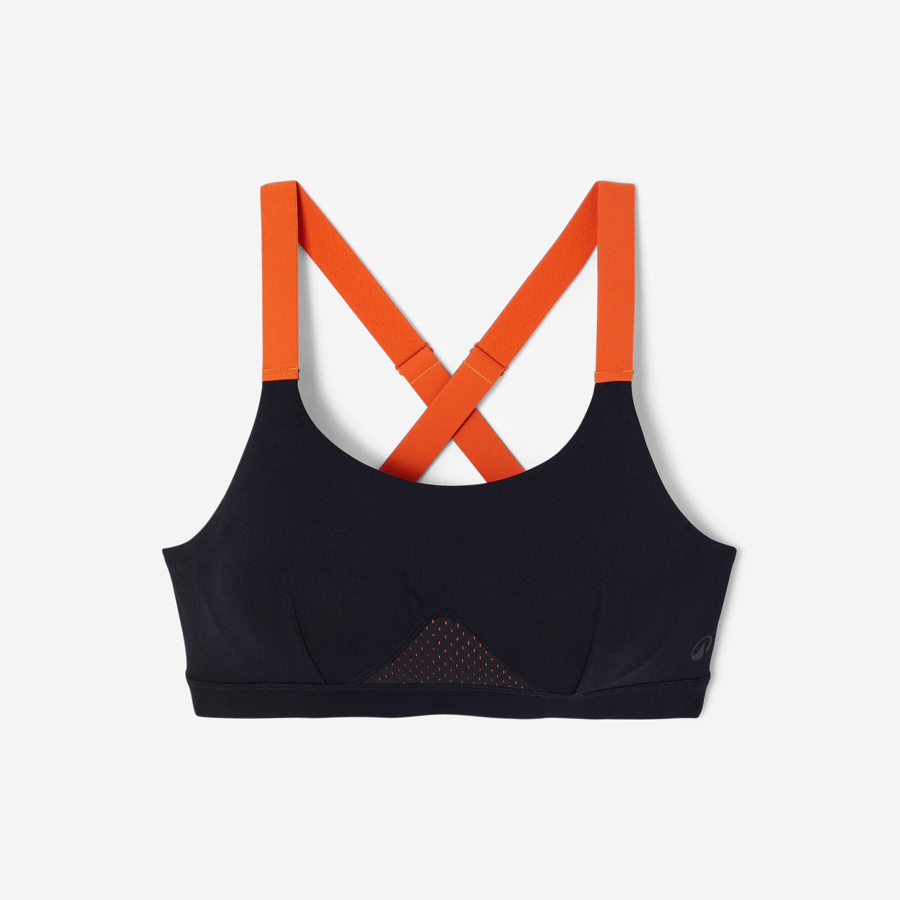 Damen-Bikini-Oberteil für Aquagymnastik Aquabike, Elea Schwarz/Terrakotta 9/11