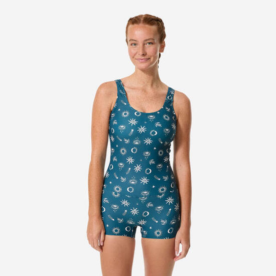 Maillot de bain 1 pièce natation femme, Dova astral turquoise