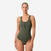 Maillot de bain 1 pièce aquagym aquabike femme, Lio kaki foncé