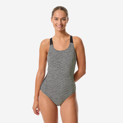 Maillot de bain 1 pièce aquagym aquabike femme, Sofi sono beige