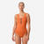 Maillot de bain 1 pièce aquagym aquabike femme, Lio terracotta