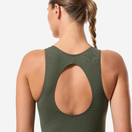 Купальник суцільний жіночий Lio для плавання/аквафітнесу темний хакі