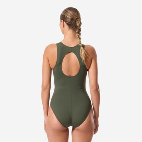 Купальник суцільний жіночий Lio для плавання/аквафітнесу темний хакі