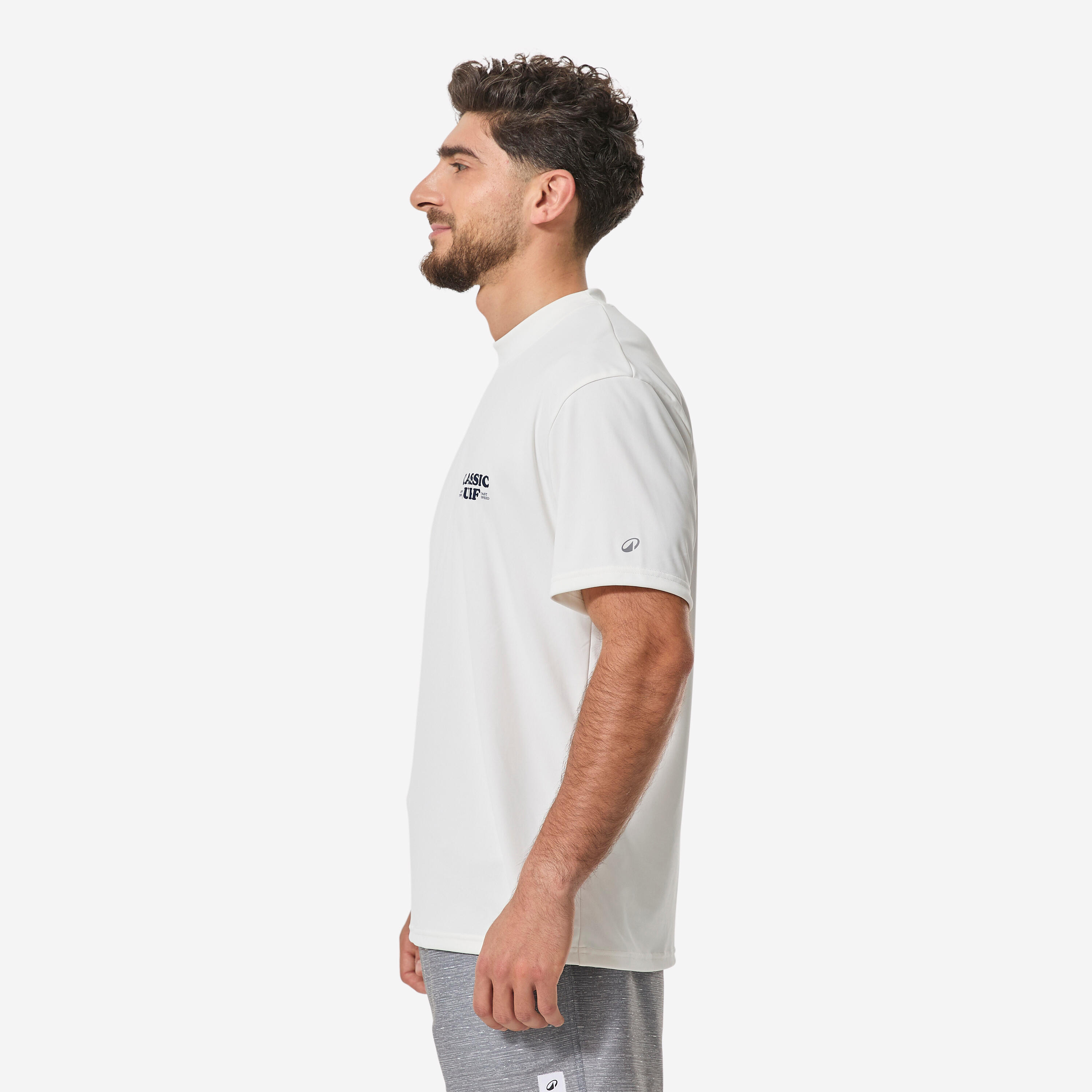T-shirt anti-uv surf manches courtes coupe large homme, blanc 5/8