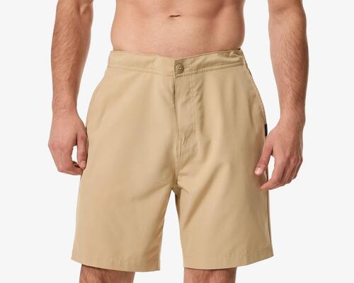 Boardshort surf Amphibian Quiksilver long 19' ceinture semi-élastique, beige