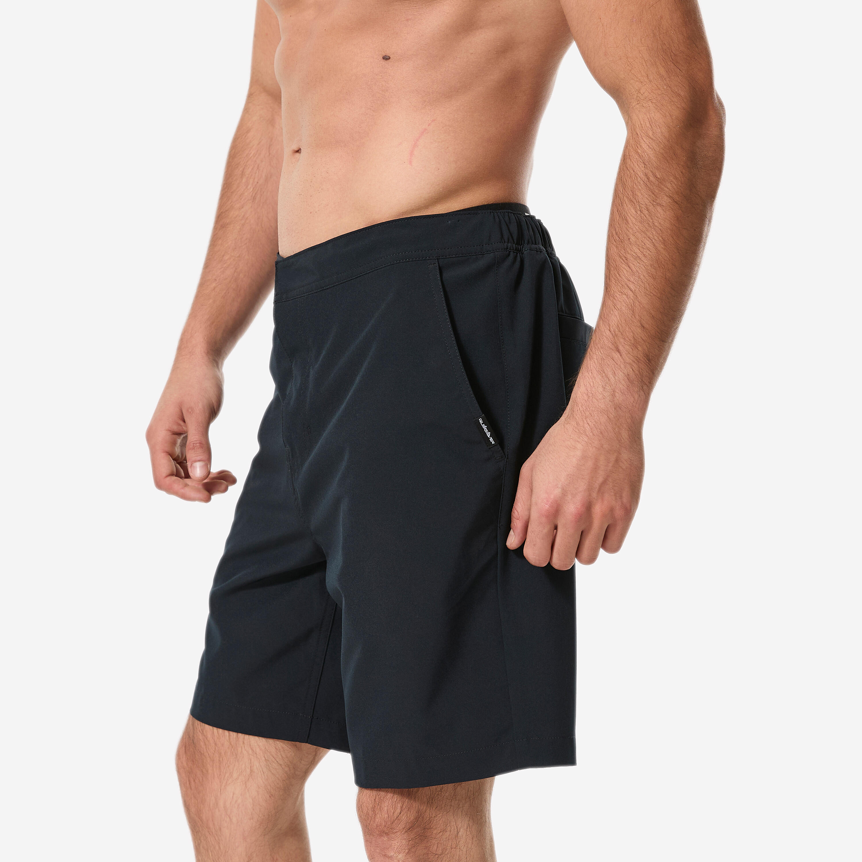 Boardshort surf Amphibian Quiksilver long 19' ceinture semi-élastique, noir 5/9