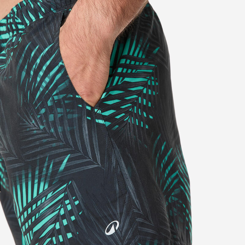 Erkek Kısa 15" Boardshort/Deniz Şortu - Yeşil - 100 Palm