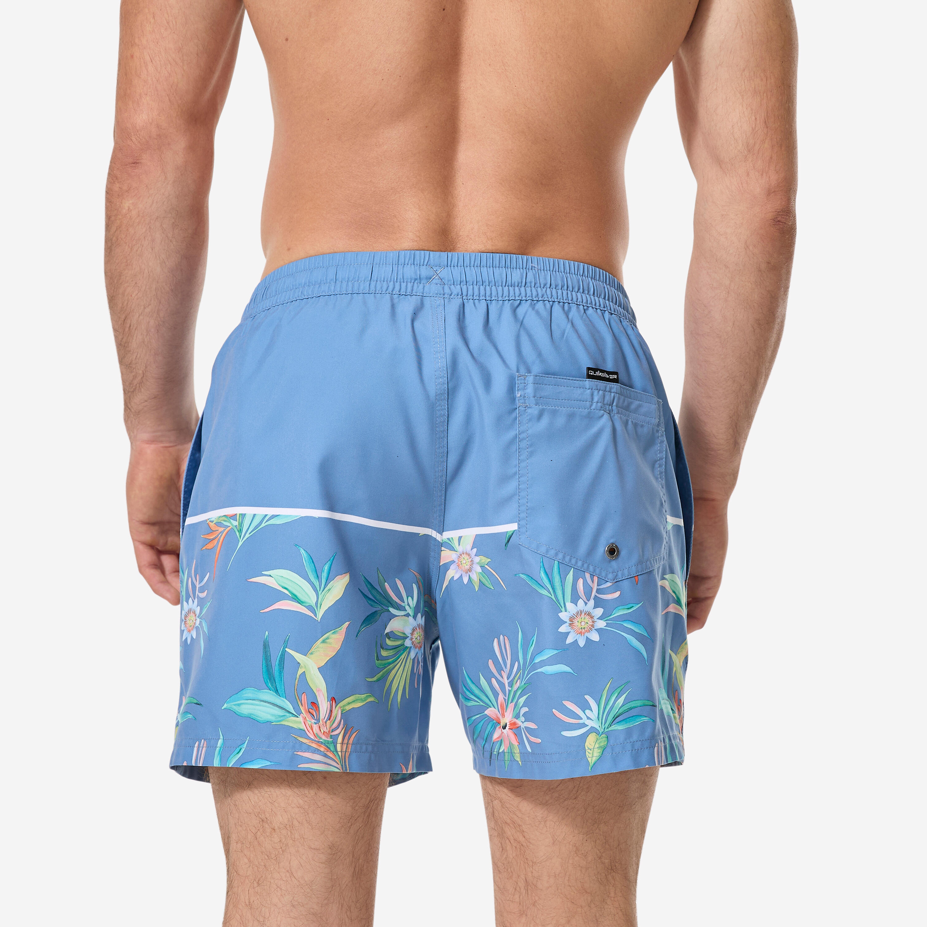 Boardshorts Surfen kurz 15' Gummibund Quiksilver blau  3/8