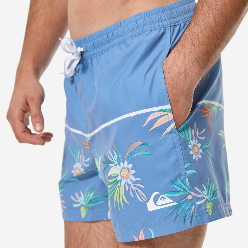 Șort baie scurt boardshort surf Quiksilver 15' talie elastică Albastru Bărbați