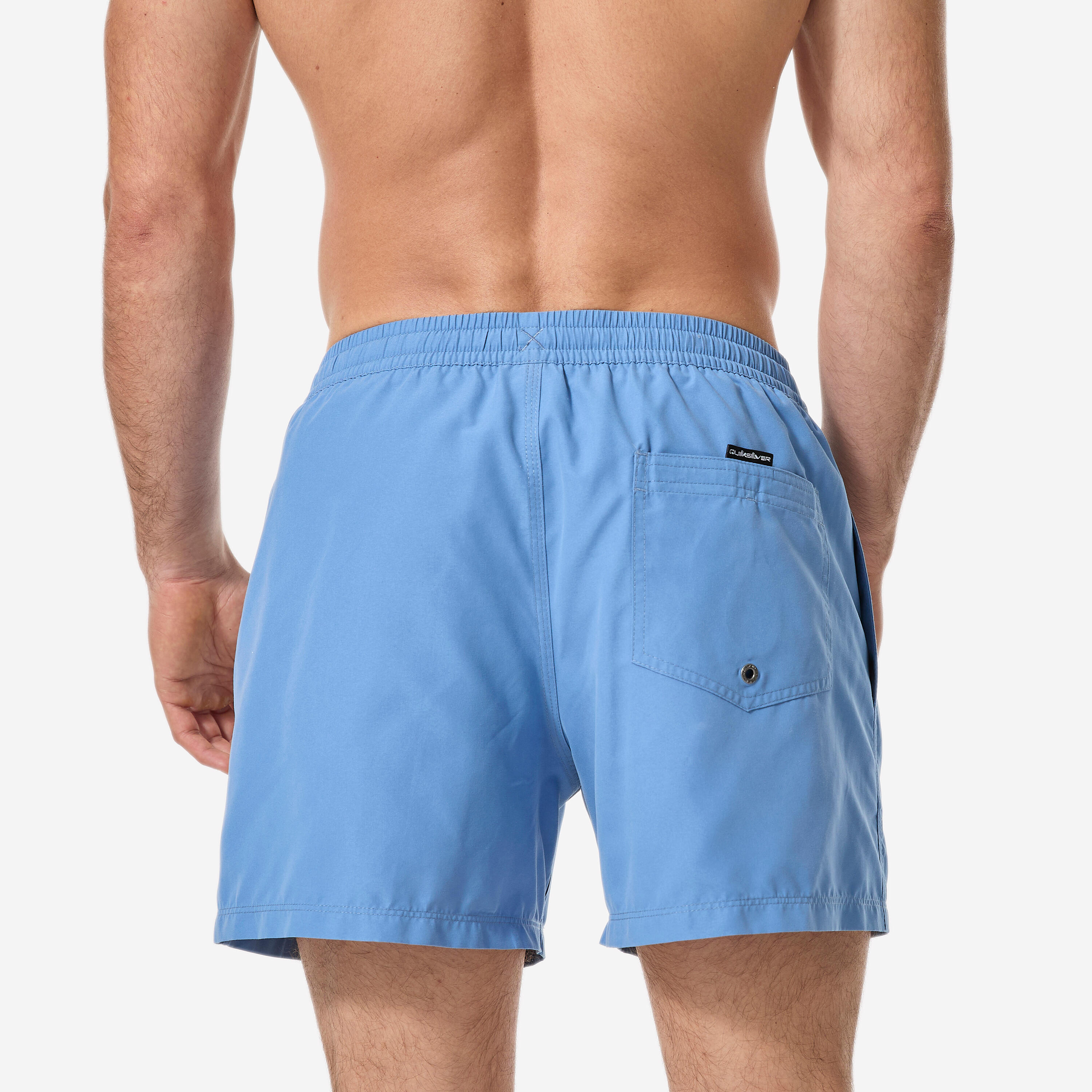 Korte boardshort 15" voor surfen elastische tailleband blauw 4/10
