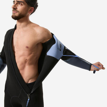 Гідрокостюм чоловічий SCD500 для дайвінгу з капюшоном 5 мм чорний/синій