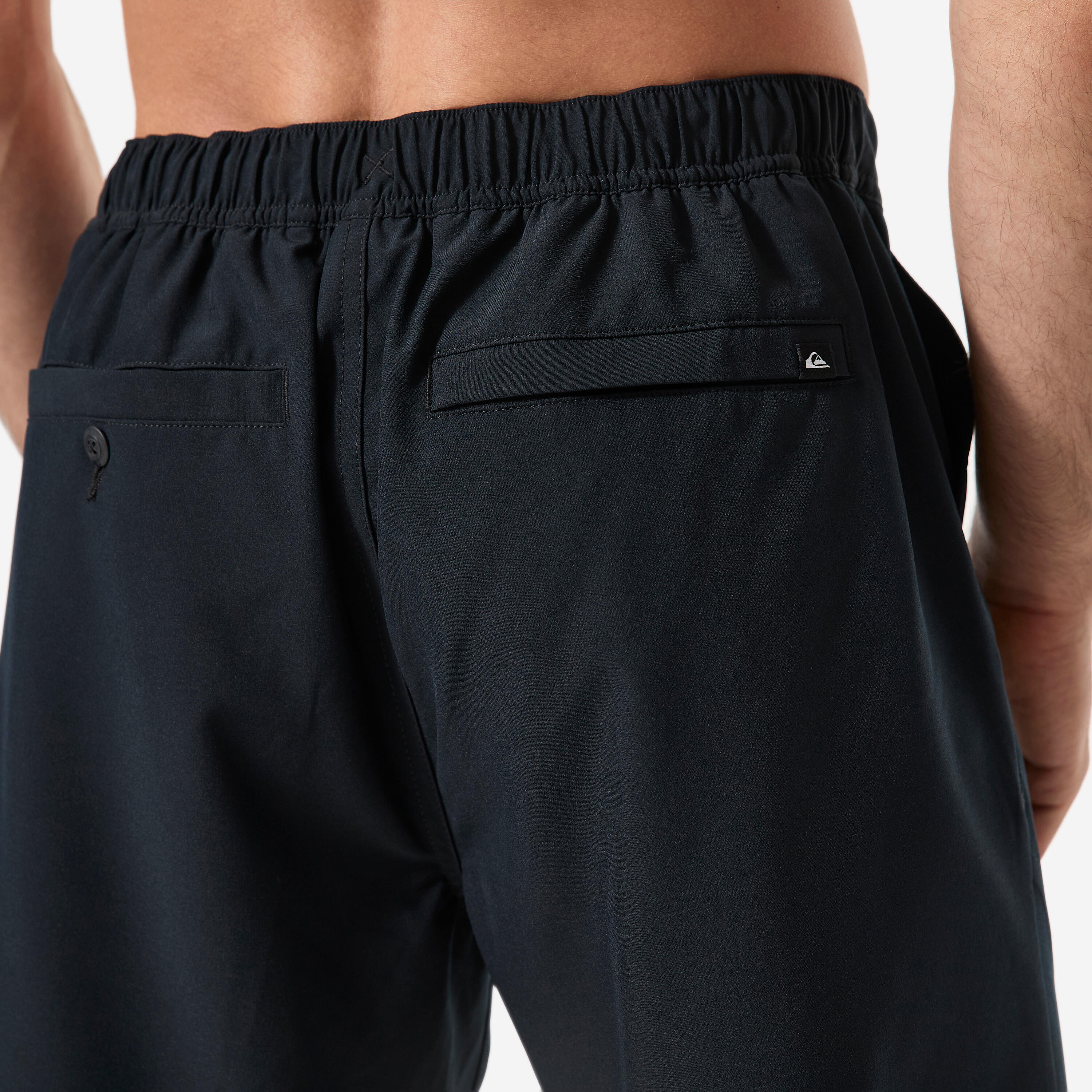 Boardshort surf Amphibian Quiksilver long 19' ceinture semi-élastique, noir 8/9