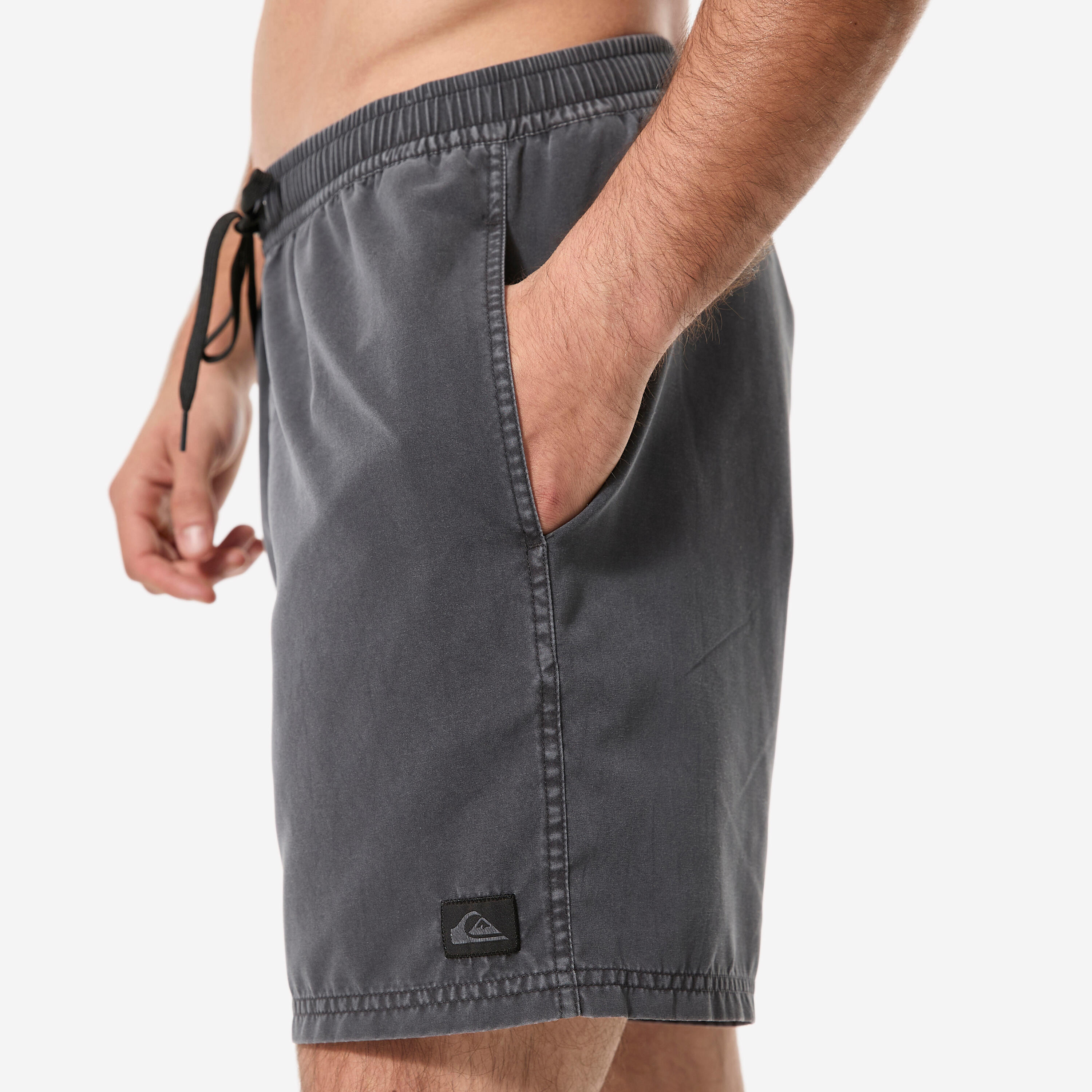 Boardshort surf short de bain Quiksilver mi-long 17' ceinture élastique, noir 4/7