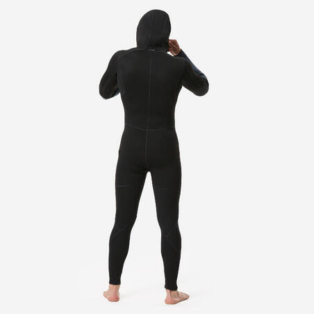 Гідрокостюм чоловічий SCD500 для дайвінгу з капюшоном 5 мм чорний/синій