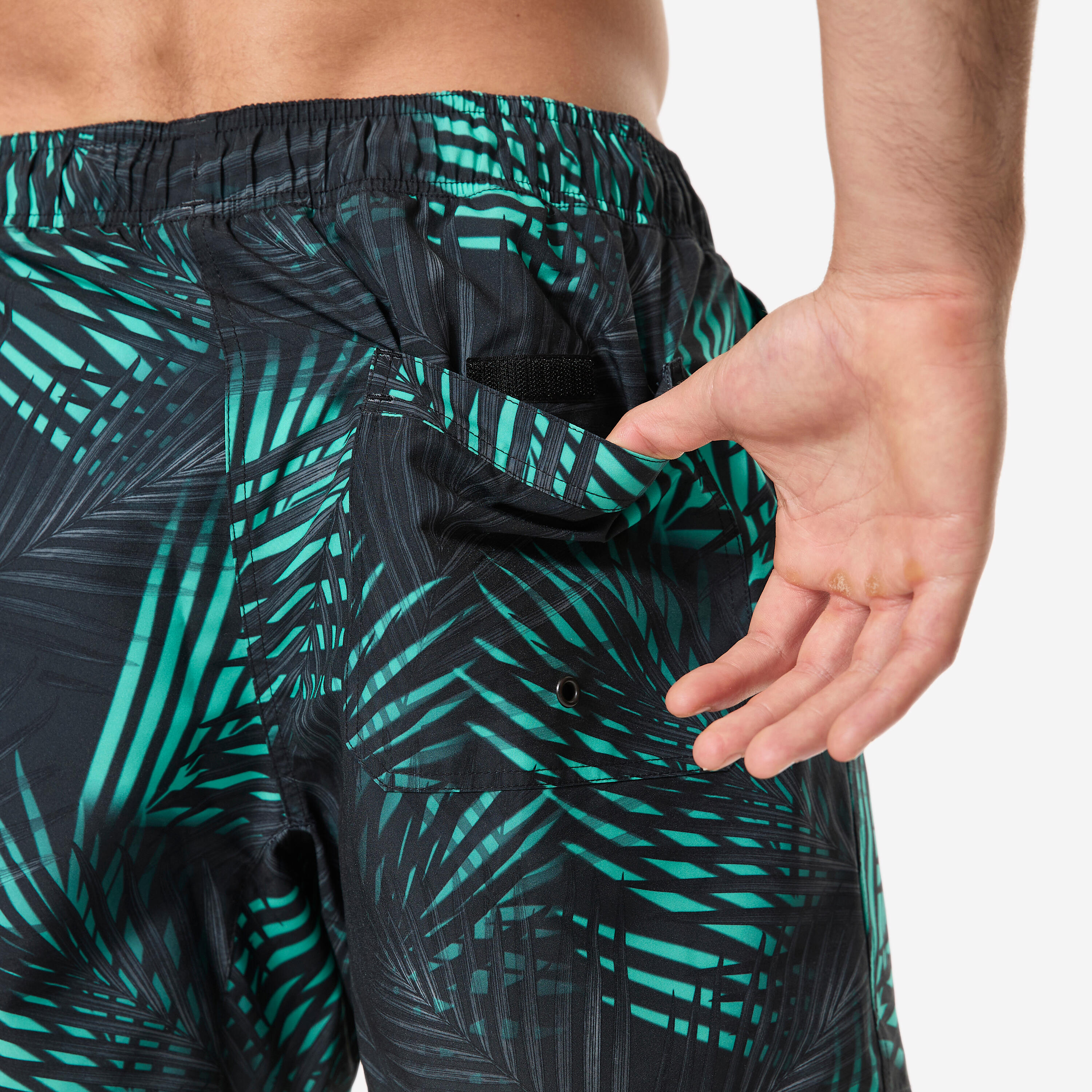 Costume mare surf uomo 100 PALM verde 6/9