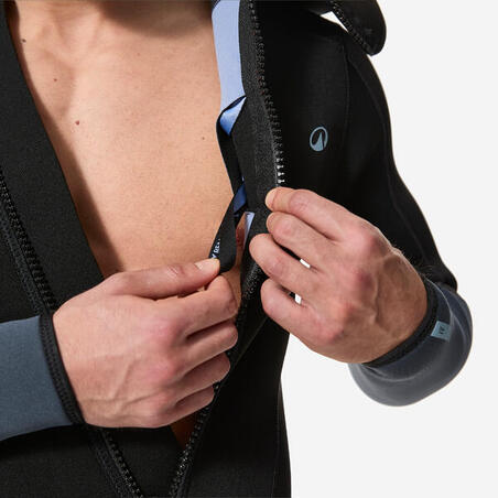 Гідрокостюм чоловічий SCD500 для дайвінгу з капюшоном 5 мм чорний/синій