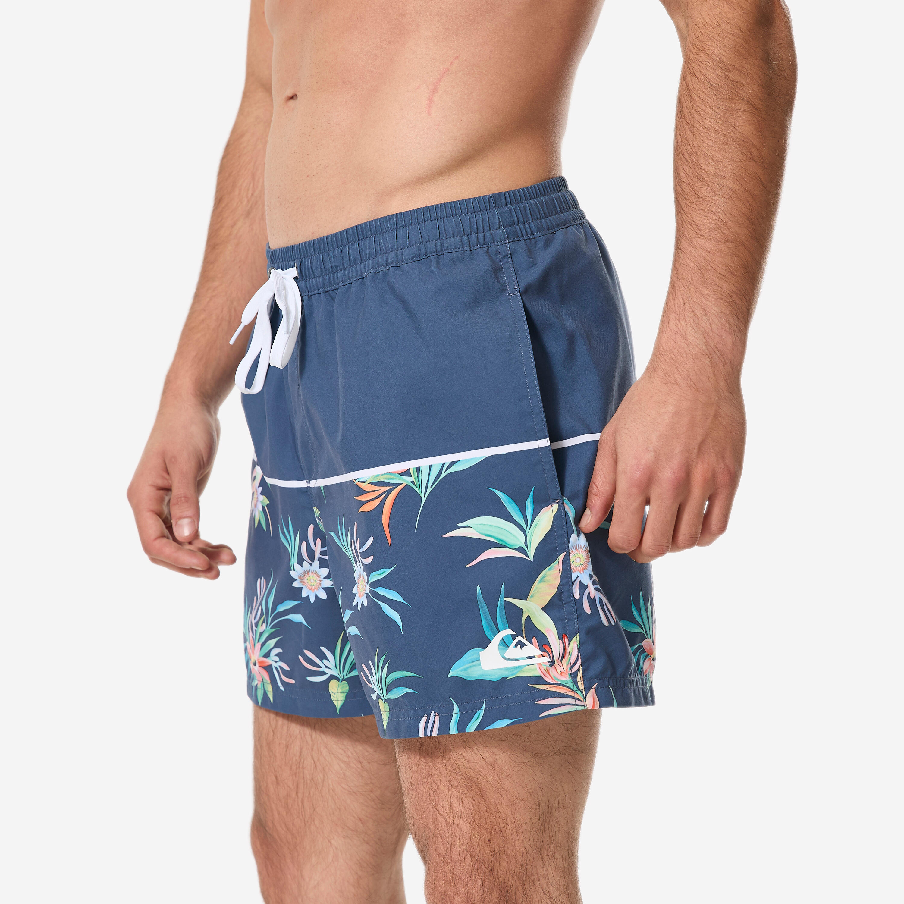 Boardshort surf short de bain Quiksilver court 15' ceinture élastique, bleu 5/10