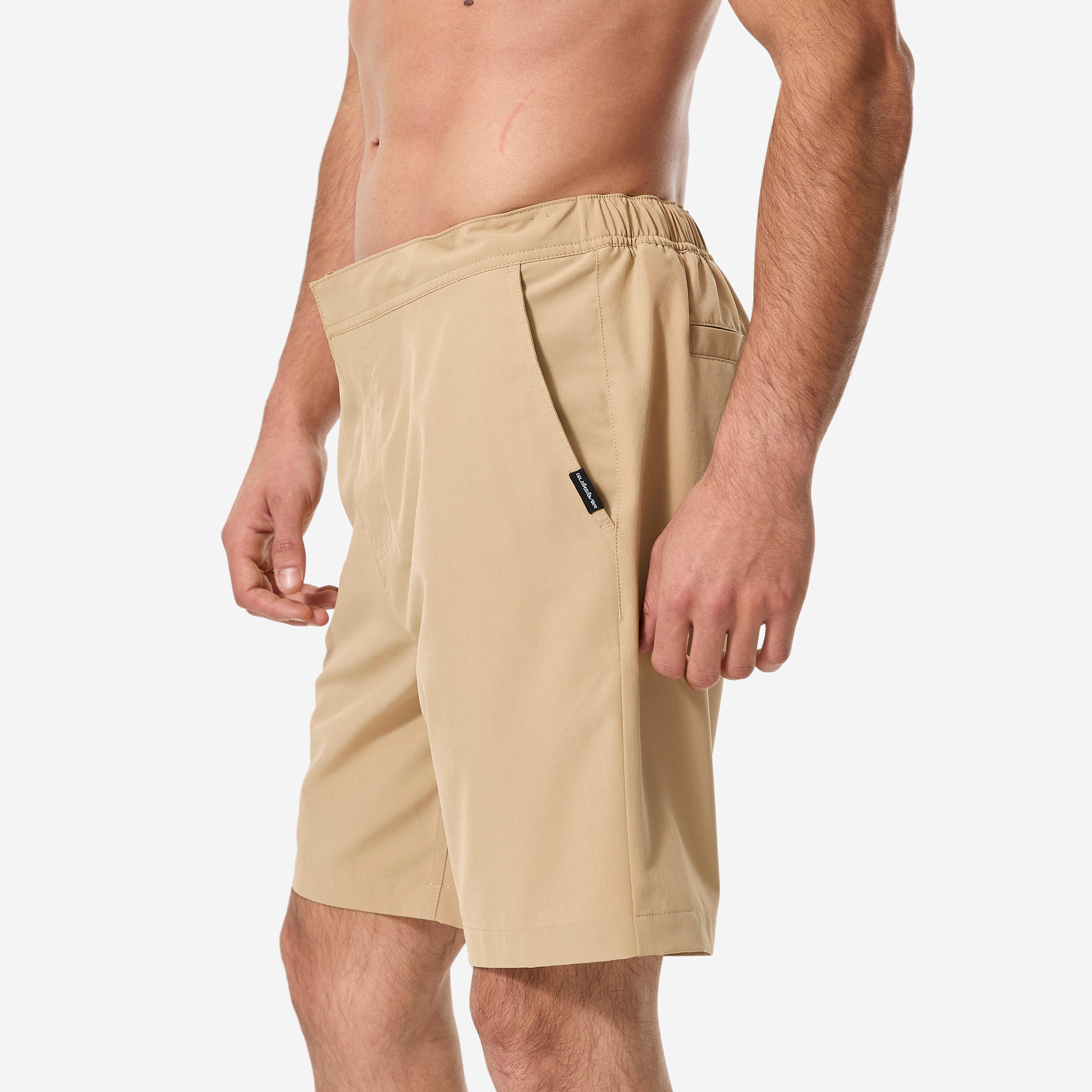 Boardshort surf Amphibian Quiksilver long 19' ceinture semi-élastique, beige 5/9