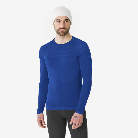 Sous-vêtement de ski chaud et respirant homme, BL 500 seamless bleu