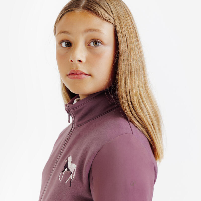 Çocuk Binici Sweatshirtü - Mor - 500