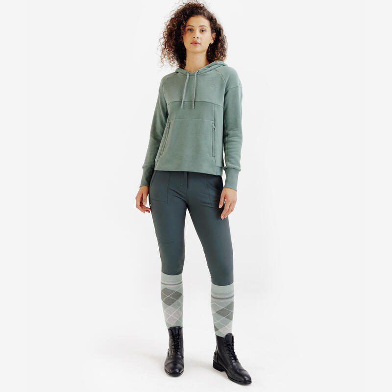 Kadın Kapüşonlu Binici Sweatshirtü - Yeşil