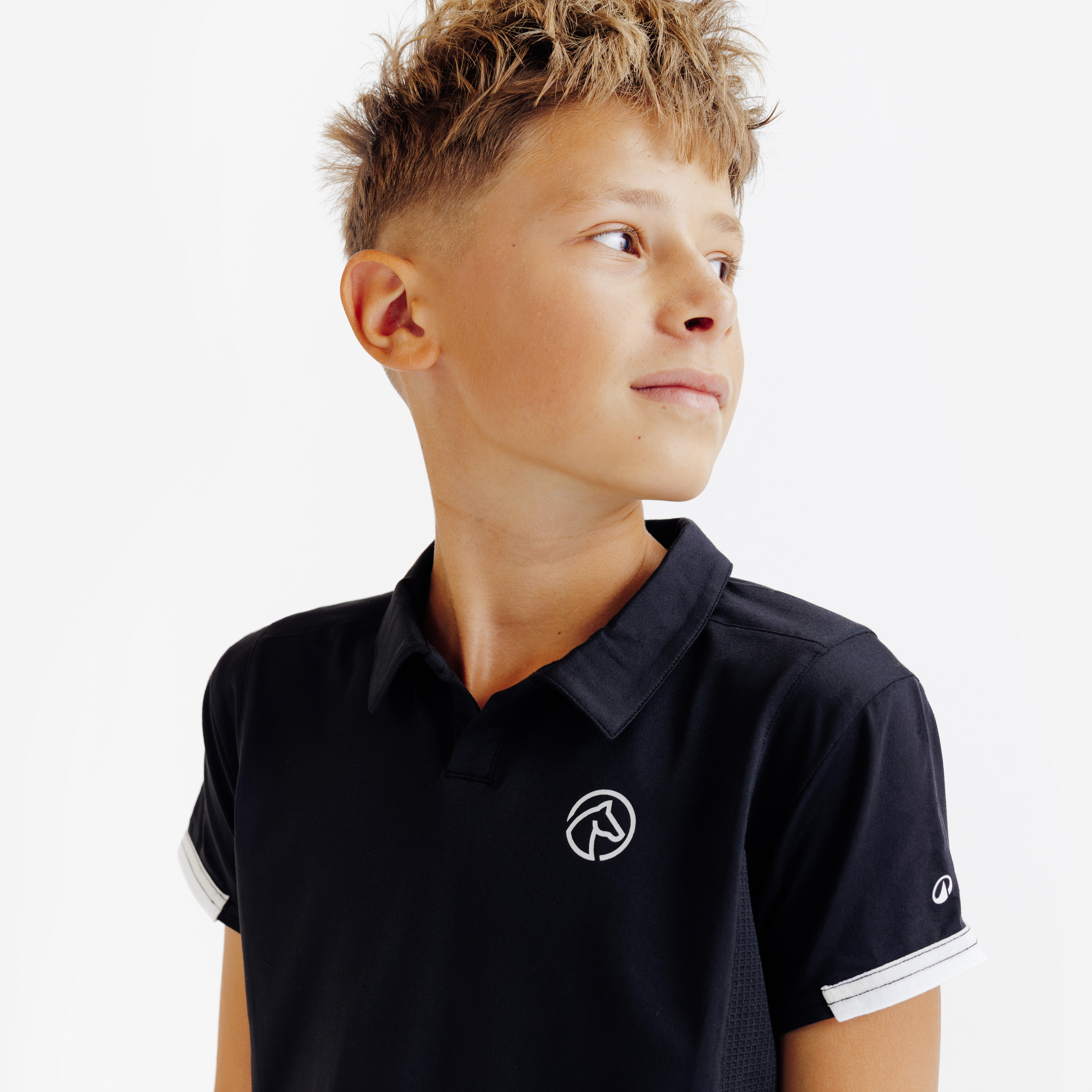 Polo d’équitation à manches courtes enfant, Club - FOUGANZA