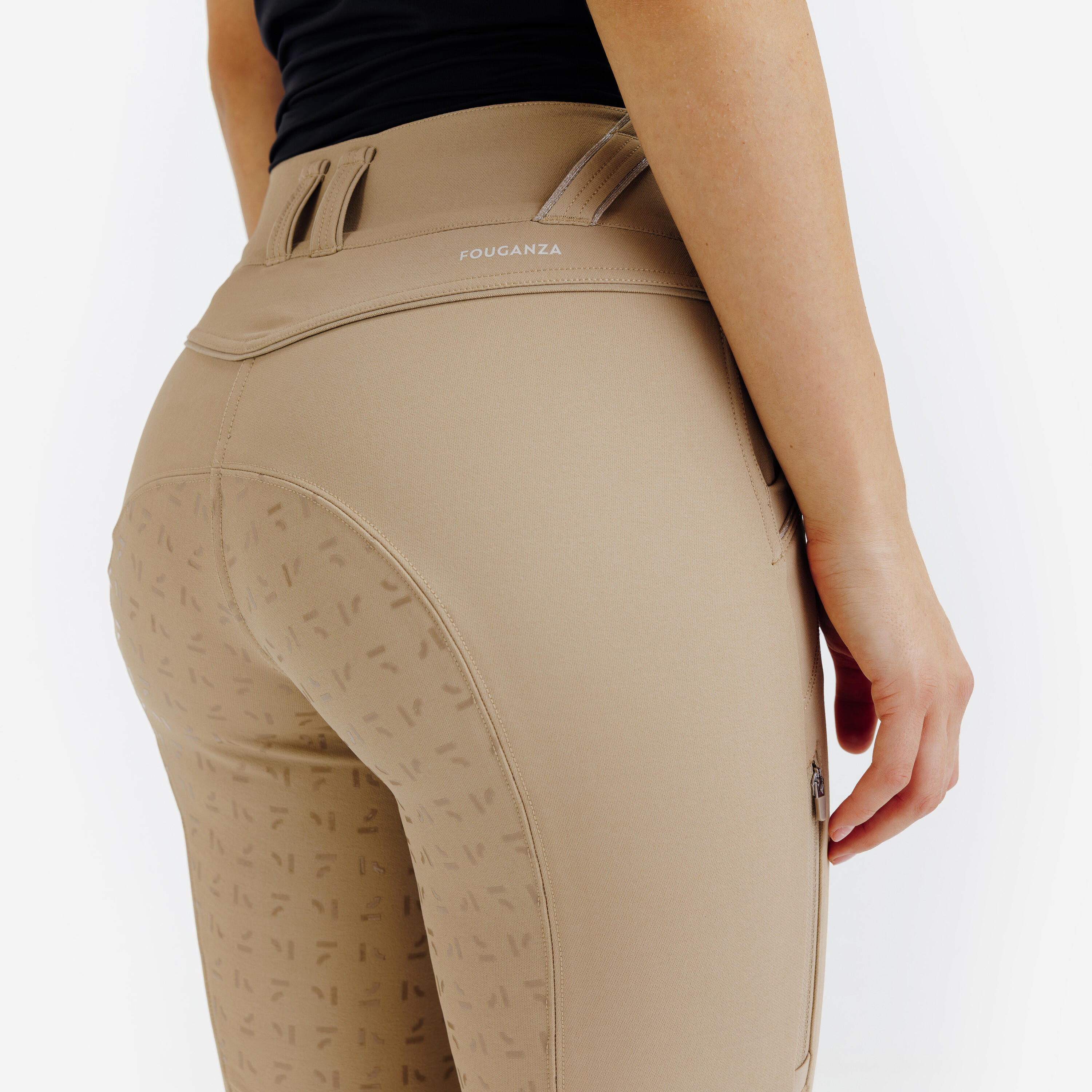 Pantalon équitation full grip femme - 900 beige 6/8