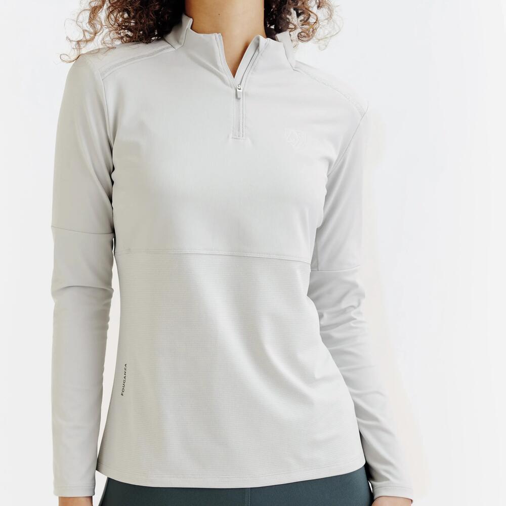 Reit-Poloshirt langarm UV-Schutz Damen